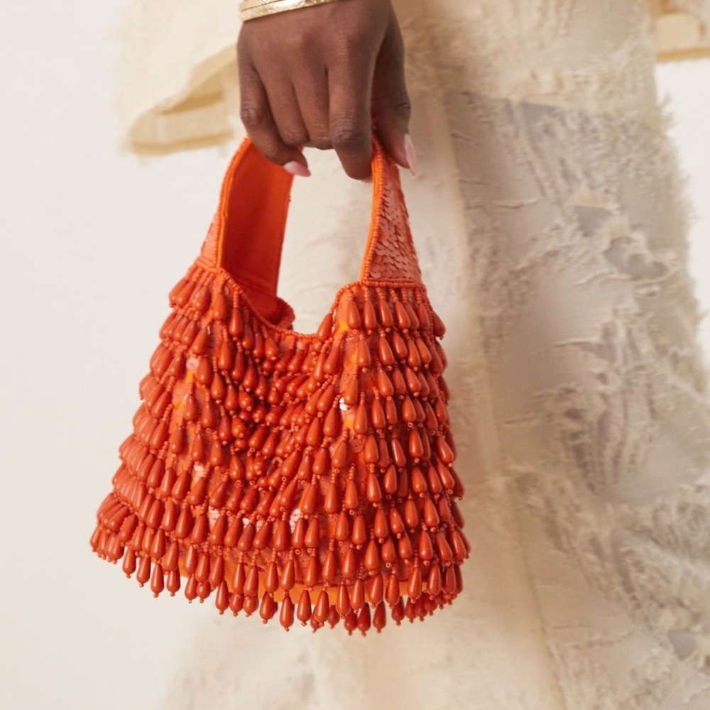 ASOS Orange Beaded Women's Bag